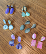 Brass and Gemstones earrings