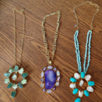 Brass and Gemstones necklaces