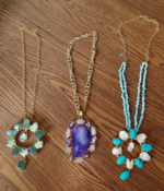 Brass and Gemstones necklaces