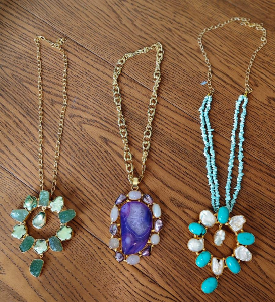 Brass and Gemstones necklaces