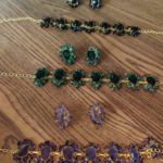 Brass and Gemstones necklace and earring set