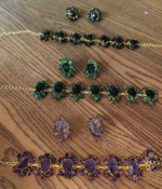 Brass and Gemstones necklace and earring set